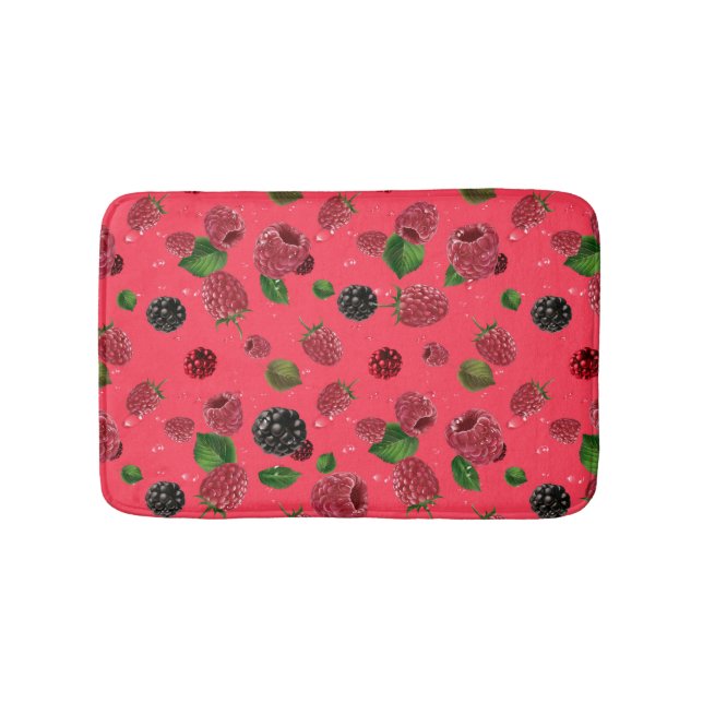 Raspberry Pattern Bath Mat (Front)