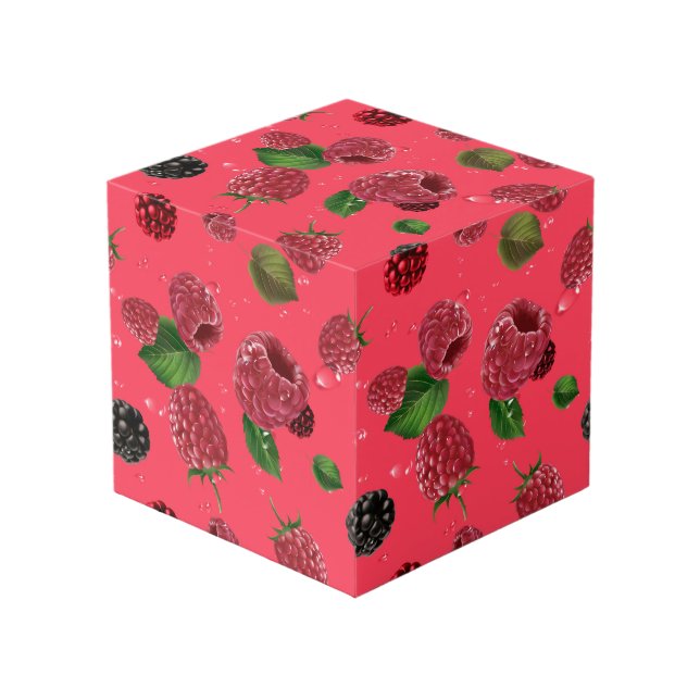 Raspberry Pattern Cube (Front Angled)