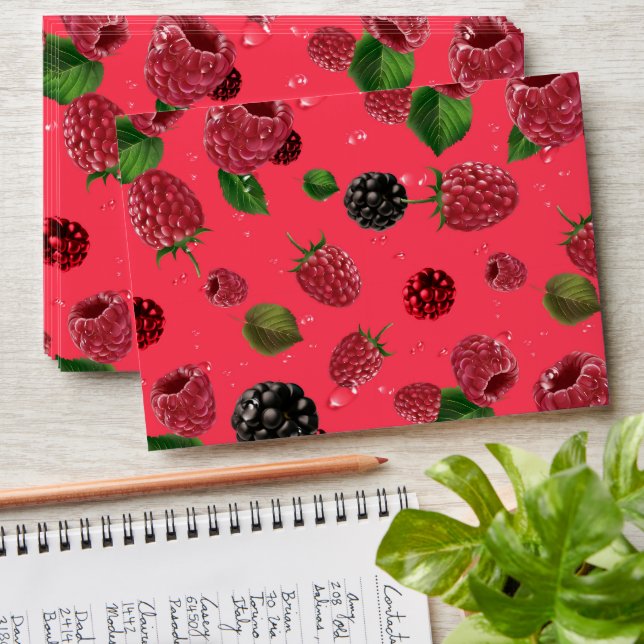 Raspberry Pattern Envelope (Stacked)