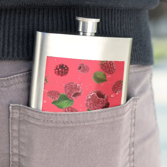 Raspberry Pattern Hip Flask (In Situ)