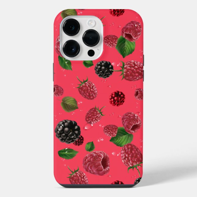 Raspberry Pattern iPhone Case (Back)