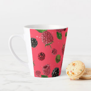 Raspberry Pattern Latte Mug
