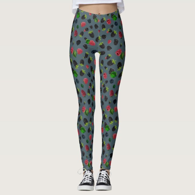 Raspberry Pattern Leggings (Front)