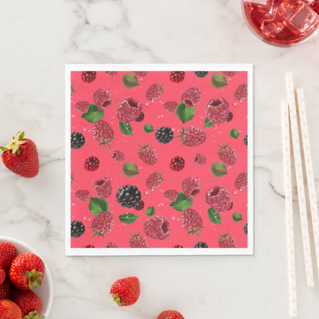 Raspberry Pattern Napkin (Insitu)