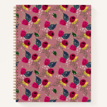 Raspberry Pattern Notebook