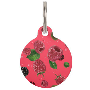 Raspberry Pattern Pet Tag