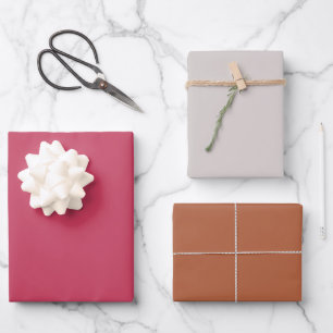 Raspberry Pink and Milk Chocolate Wrapping Paper Sheet