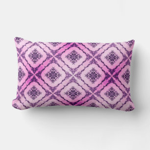 Raspberry Pink and Purple Diamond Pattern Lumbar Cushion