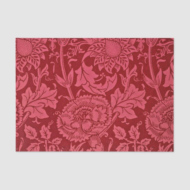 Raspberry pink and rose floral design. tissue paper (Front)