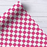 Raspberry Pink and White Chequerboard Pattern