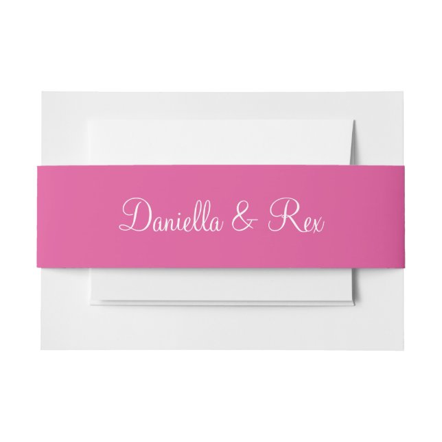 Raspberry Pink Exclusive Colourful Invitation Belly Band (Front Example)
