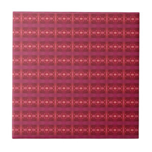 Raspberry pink geometric design decor ceramic tile