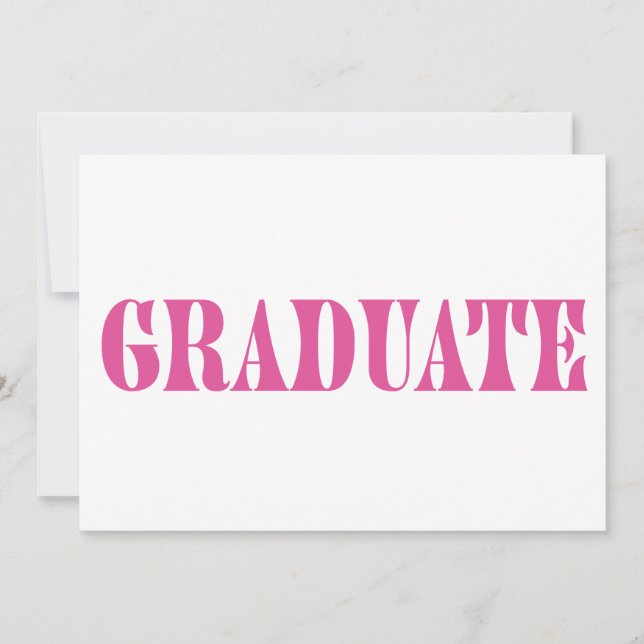 Raspberry Pink Modern Graduation Party Invitation (Front)