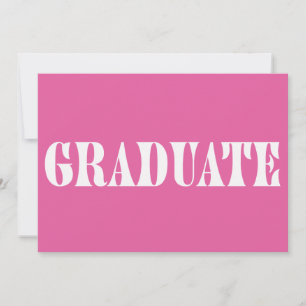 Raspberry Pink Modern Graduation Party Invitation