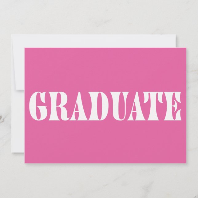 Raspberry Pink Modern Graduation Party Invitation (Front)
