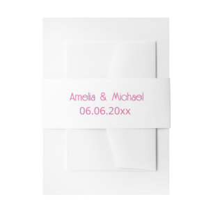 Raspberry Pink Modern Wedding Invitation Belly Band