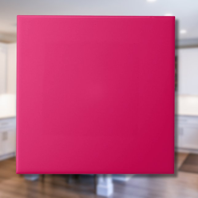 Raspberry Pink Solid Colour | Classic Elegant Ceramic Tile (Creator Uploaded)