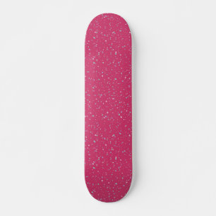 Raspberry Pink Speckled Pastel Splatter Paint Dots Skateboard