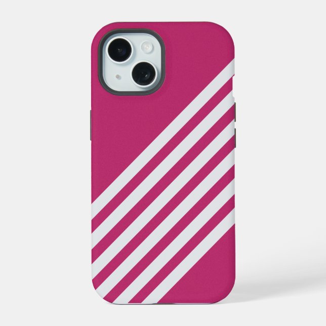 Raspberry Pink Square  iPhone 15 Case (Back)