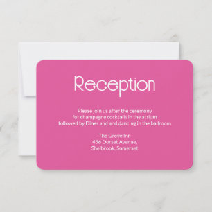 Raspberry Pink Wedding Reception Card