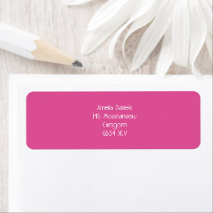 Raspberry Pink & White Modern Wedding Return Address Label