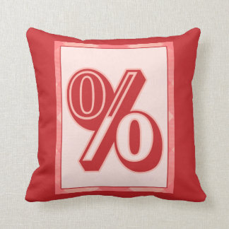 Raspberry Plaid Percent Monogrammed Pillow