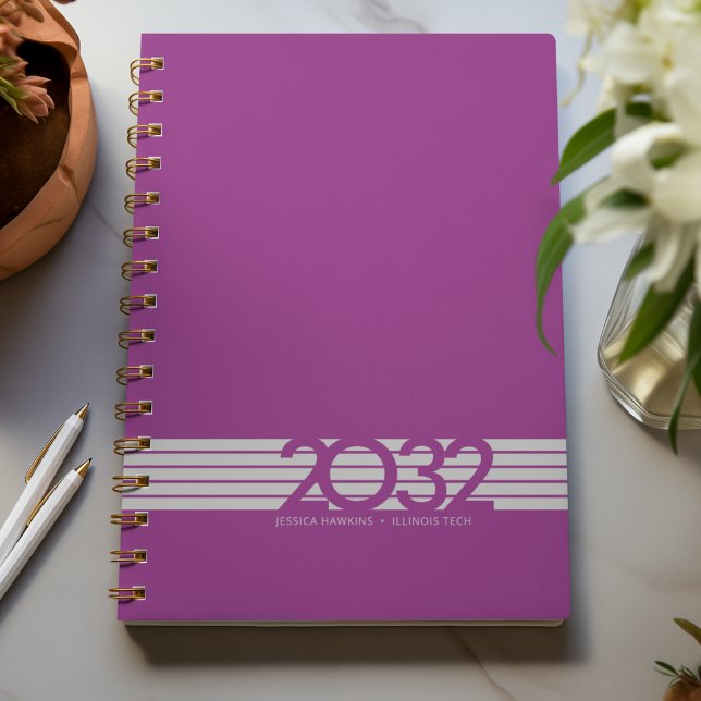 Raspberry Purple Bottom Stripe Spiral Weekly Planner (Creator Uploaded)