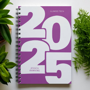 Raspberry Purple Overlapped Year Spiral Weekly Planner