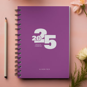 Raspberry Purple Overlapped Year Spiral Weekly Planner