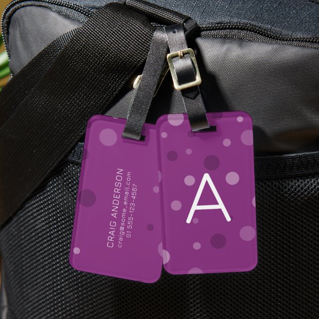 Raspberry Purple Pop Dots Luggage Tag (Creator Uploaded)