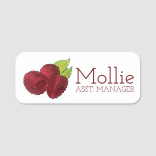 Raspberry Raspberries Berries Berry Fruit Produce Name Tag
