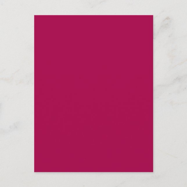 Raspberry Red Pink Solid Trend Colour Background Postcard (Front)