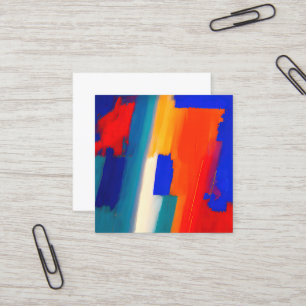 "Raspberry Rhapsody" Abstract Art Square Business Card