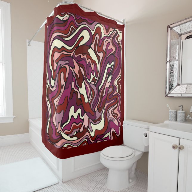 Raspberry Ripple Shower Curtain (In Situ)