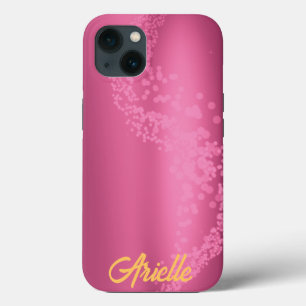Raspberry Rose Gradient Bokeh Wave iPhone 13 Case