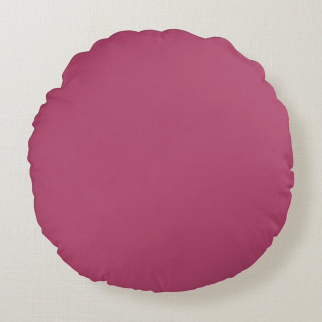 Raspberry Rose Solid Colour Round Cushion (Front)