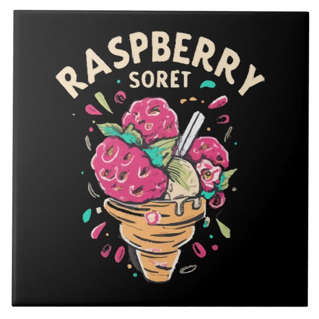 Raspberry Sorbet  Ceramic Tile (Front)