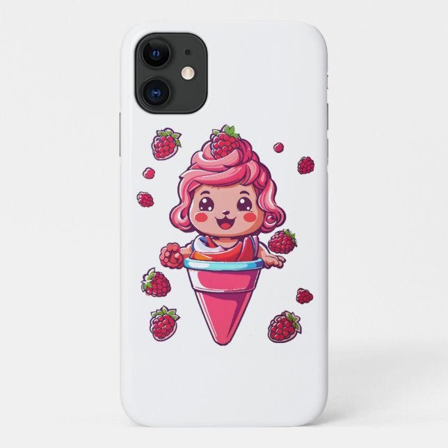 Raspberry sorbet Kawaii Case-Mate iPhone Case (Back)