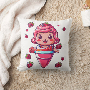 Raspberry sorbet Kawaii Cushion