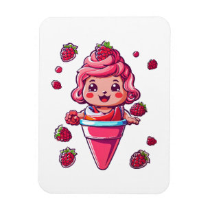 Raspberry sorbet Kawaii Magnet
