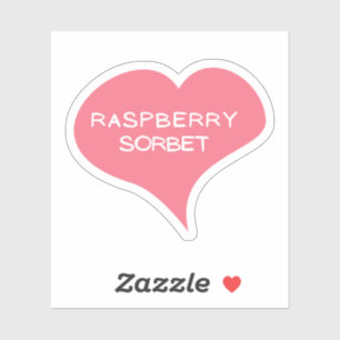 RASPBERRY SORBET Love Heart Vinyl Sticker