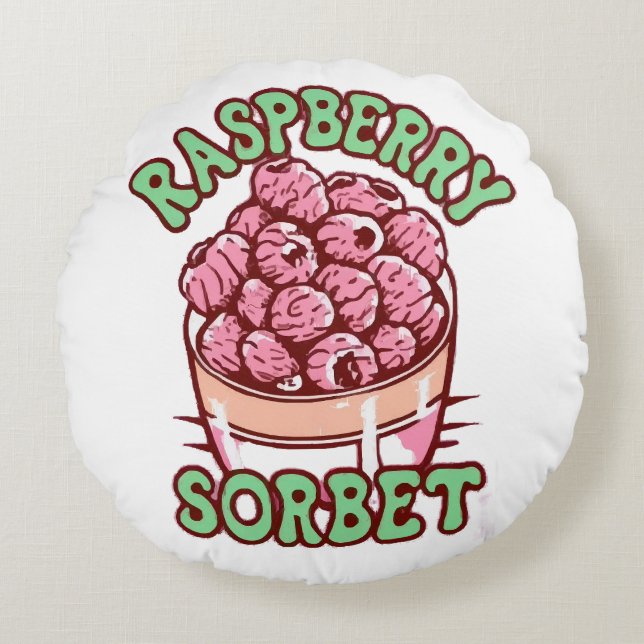 Raspberry Sorbet  Round Cushion (Front)