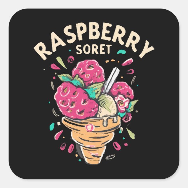 Raspberry Sorbet  Square Sticker (Front)