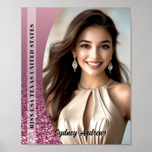 Raspberry Sparkle Custom Pageant Poster Print