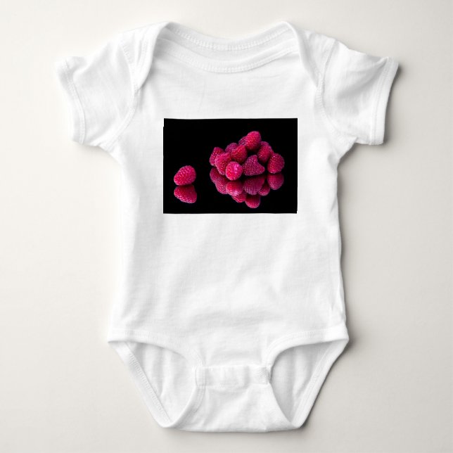 Raspberry Still Life Baby Bodysuit (Front)