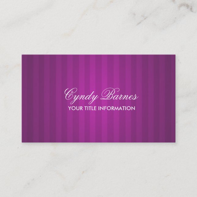 Raspberry Stripe Business Card (Front)
