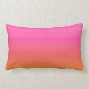 Raspberry Sunset Gradient - Pink Yellow Orange Lumbar Cushion
