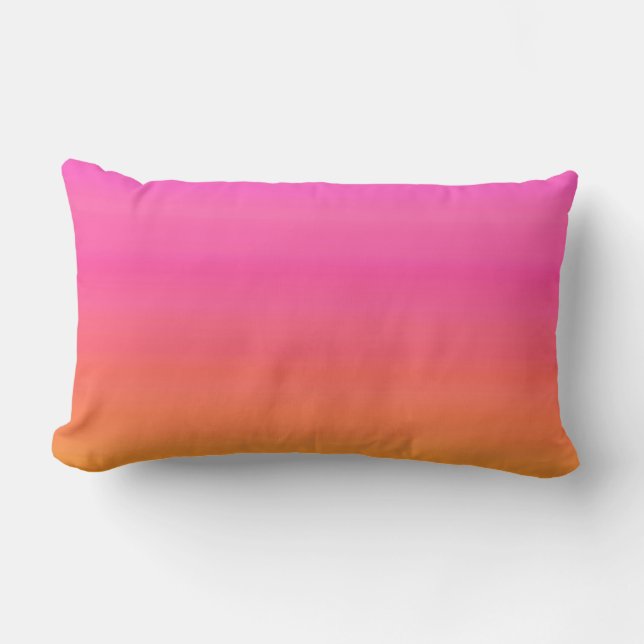 Raspberry Sunset Gradient - Pink Yellow Orange Lumbar Cushion (Front)