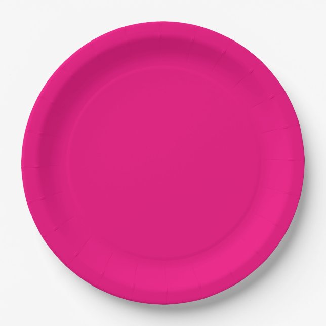 Raspberry Swatch Match Paper Plate (Front)