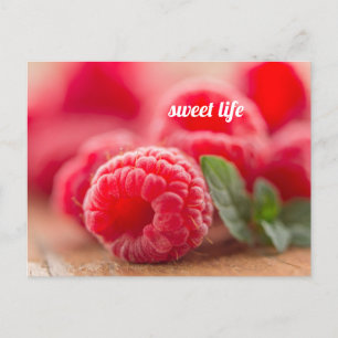 Raspberry - sweet life postcard